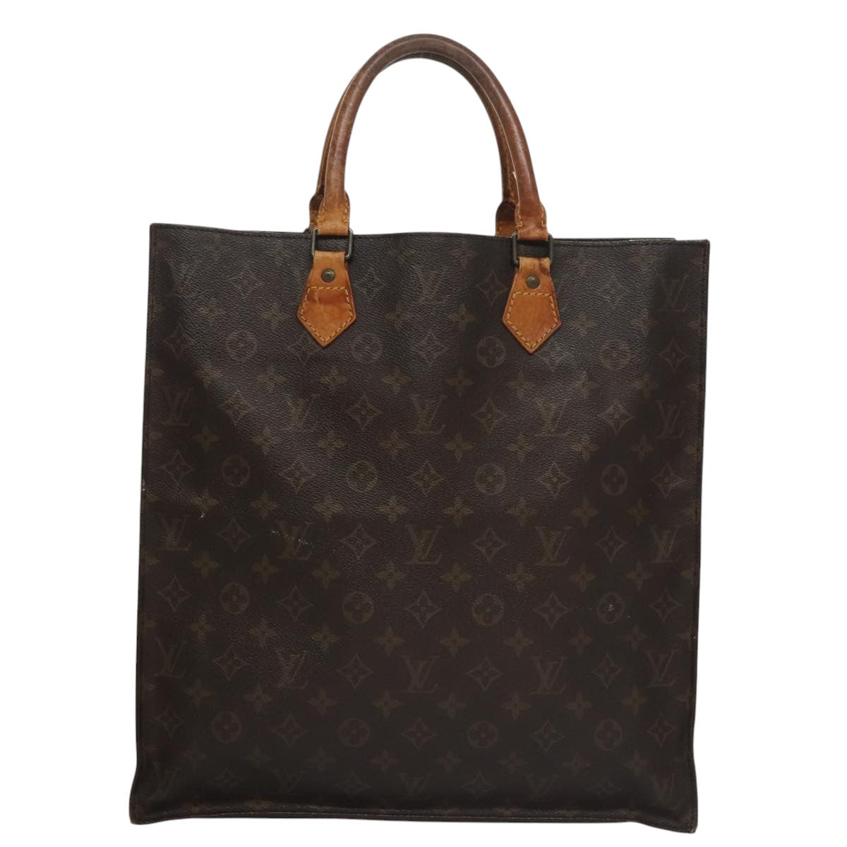LOUIS VUITTON Monogram Sac Plat Hand Bag M51140 LV 108110