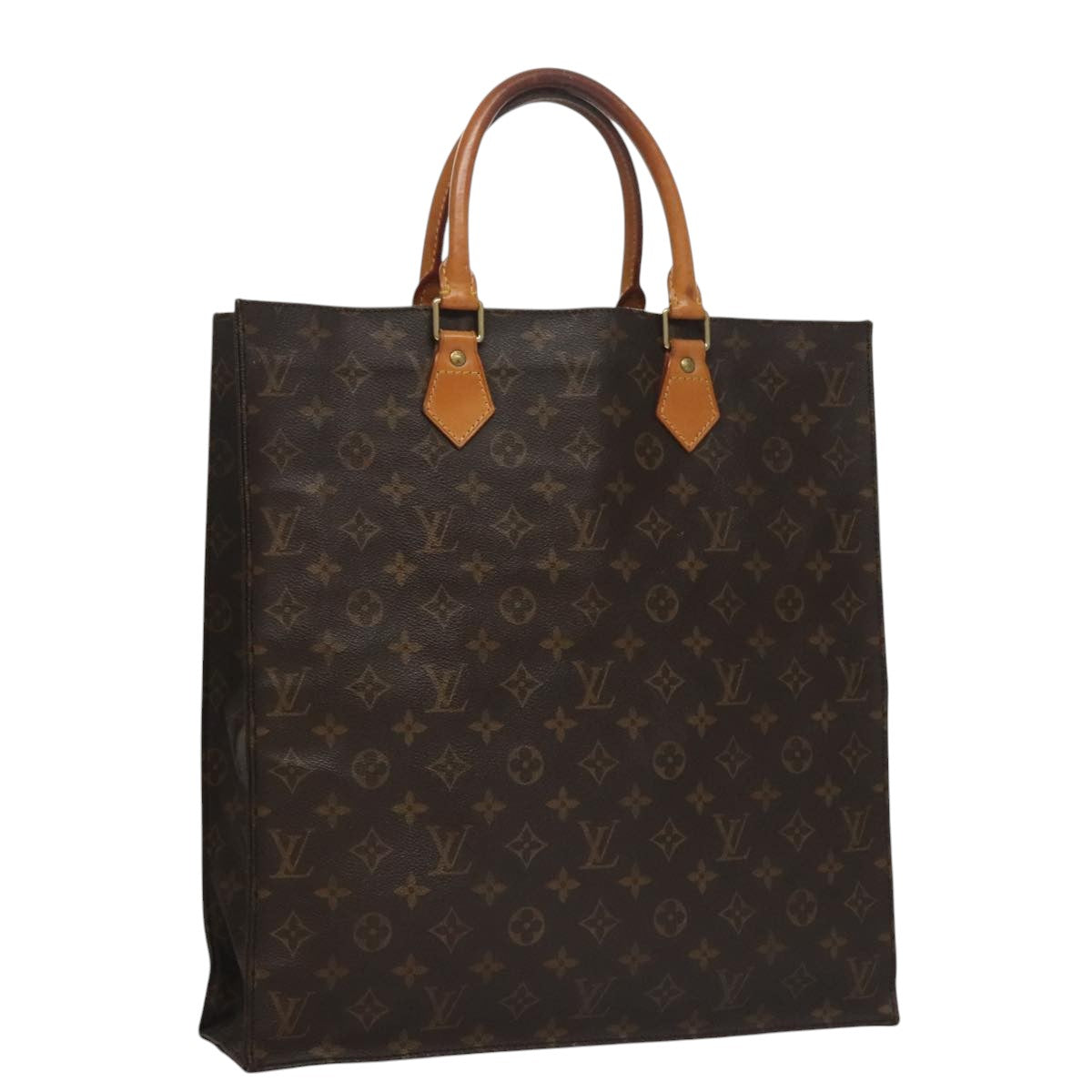 LOUIS VUITTON Monogram Sac Plat Hand Bag M51140 LV 108119