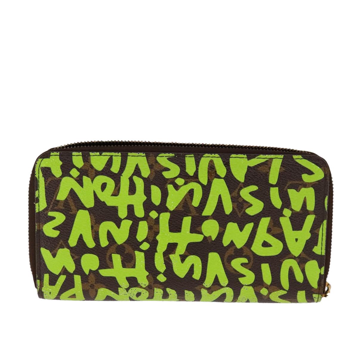 LOUIS VUITTON Monogram Graffiti Zippy Wallet Green M93712 LV 108171
