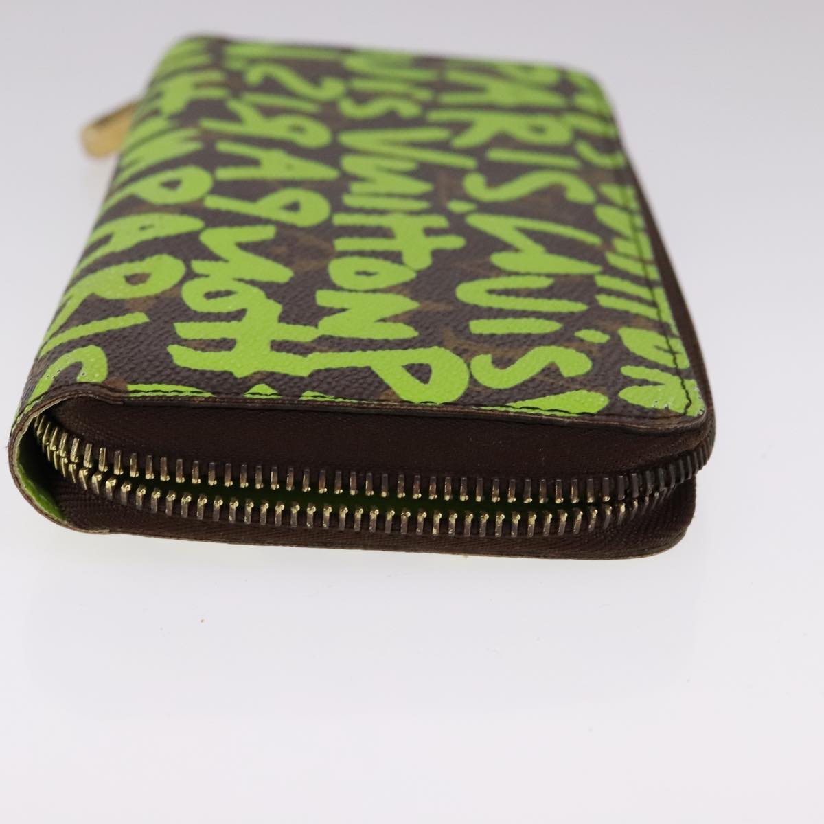 LOUIS VUITTON Monogram Graffiti Zippy Wallet Green M93712 LV 108171