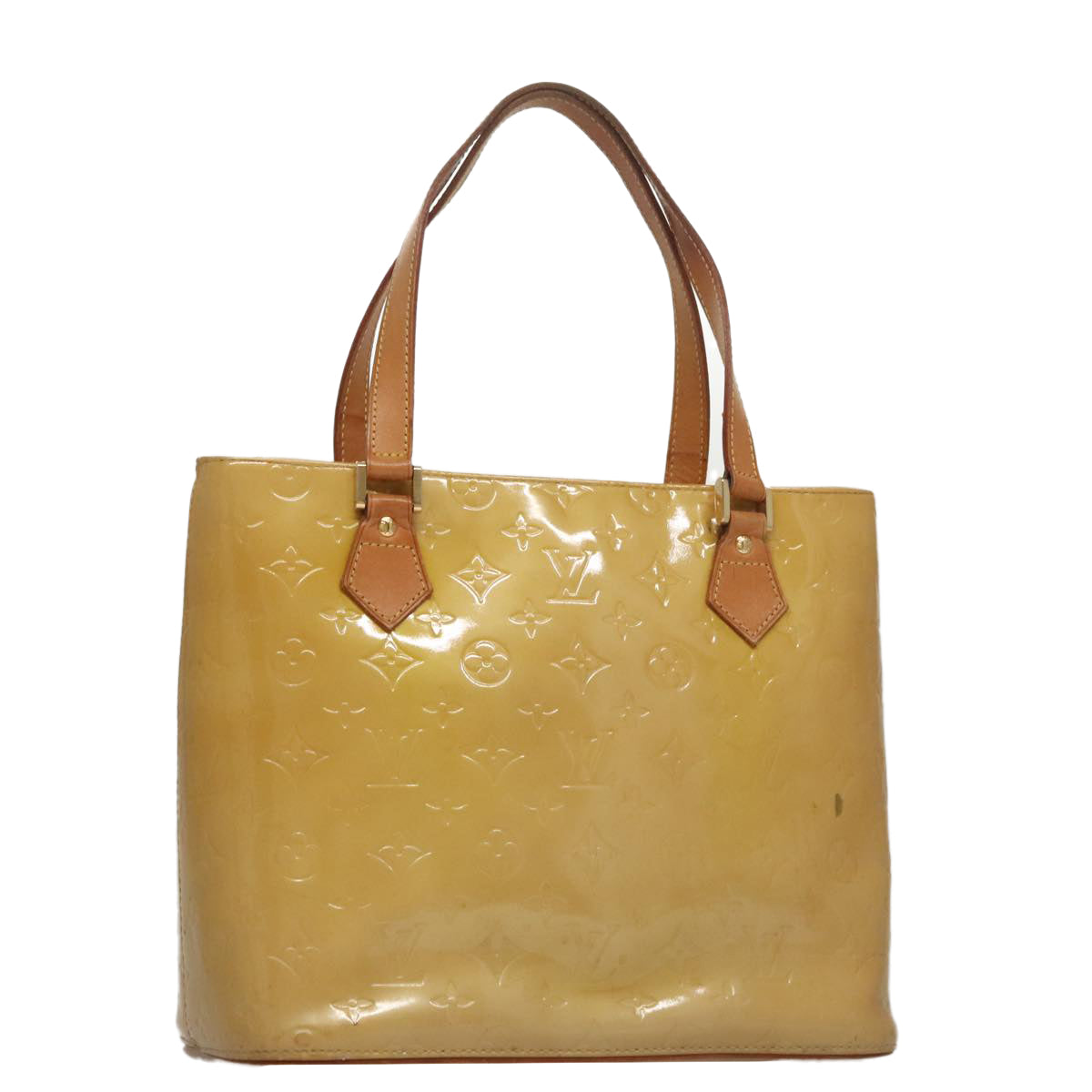 LOUIS VUITTON Monogram Vernis Houston Hand Bag Beige M91004 LV 108406