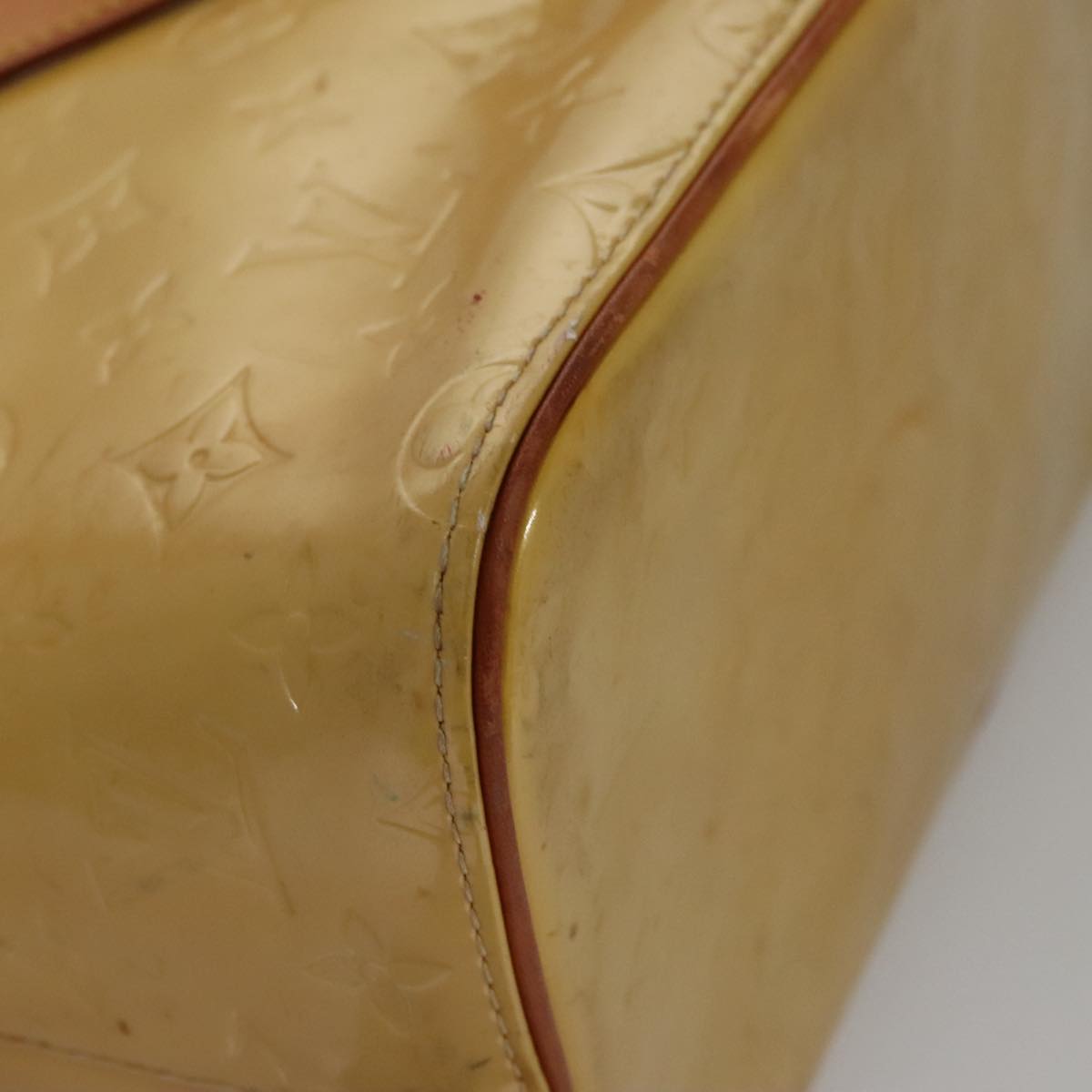 LOUIS VUITTON Monogram Vernis Houston Hand Bag Beige M91004 LV 108406