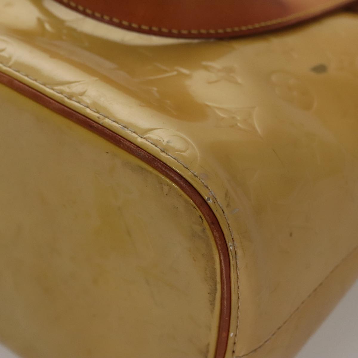 LOUIS VUITTON Monogram Vernis Houston Hand Bag Beige M91004 LV 108406