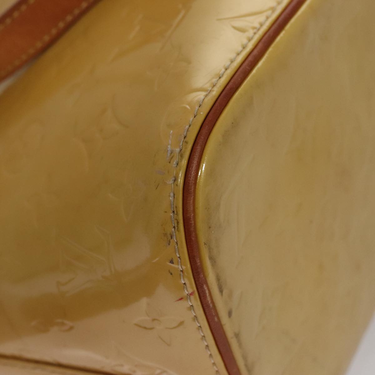 LOUIS VUITTON Monogram Vernis Houston Hand Bag Beige M91004 LV 108406