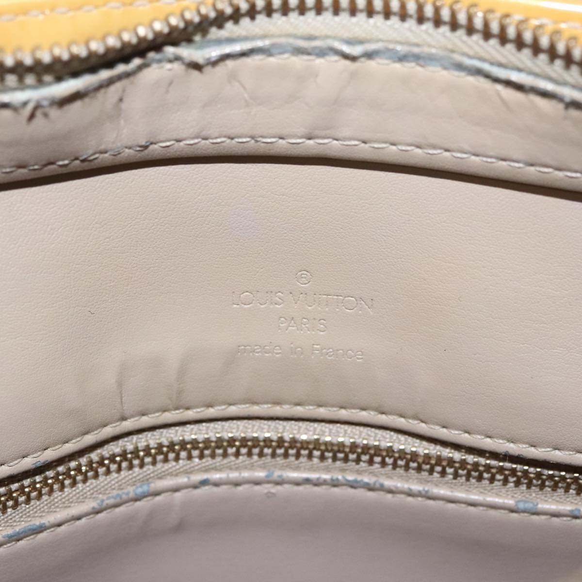 LOUIS VUITTON Monogram Vernis Houston Hand Bag Beige M91004 LV 108406