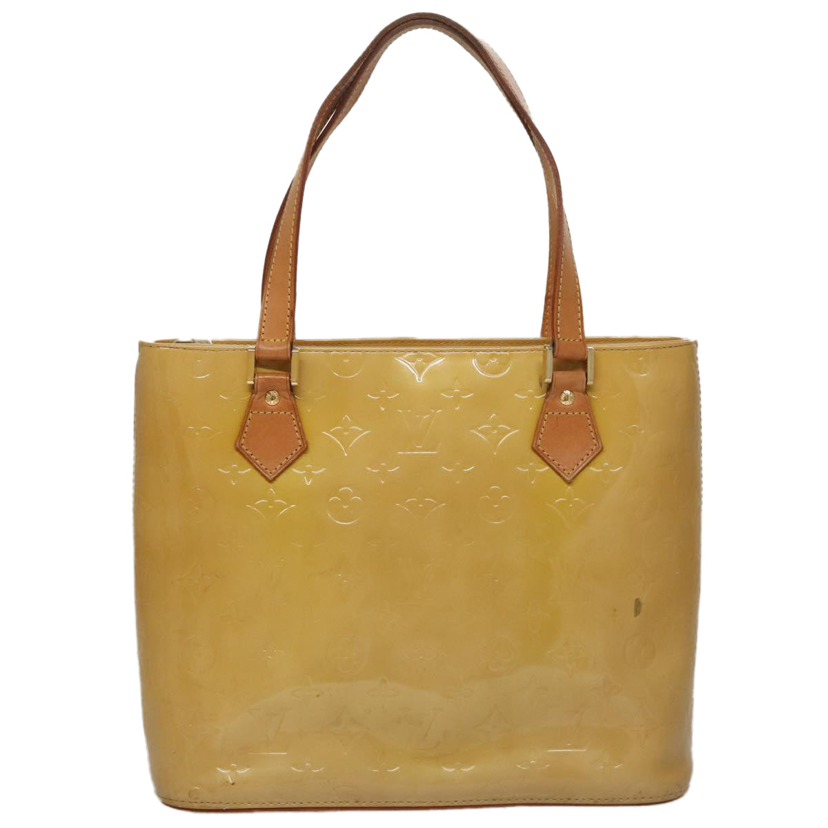 LOUIS VUITTON Monogram Vernis Houston Hand Bag Beige M91004 LV 108406