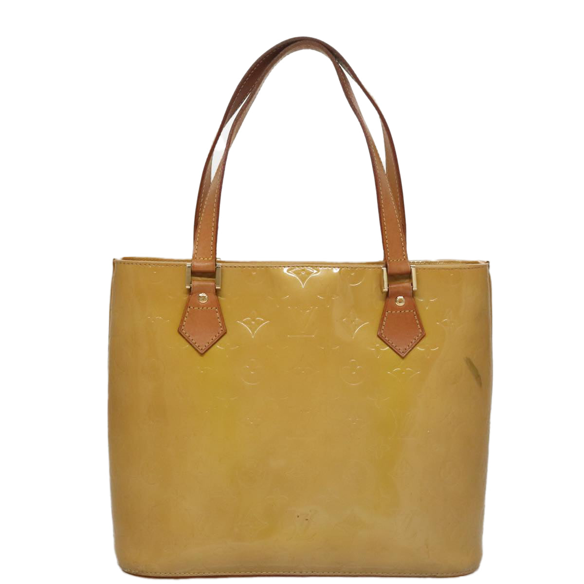 LOUIS VUITTON Monogram Vernis Houston Hand Bag Beige M91004 LV 108406