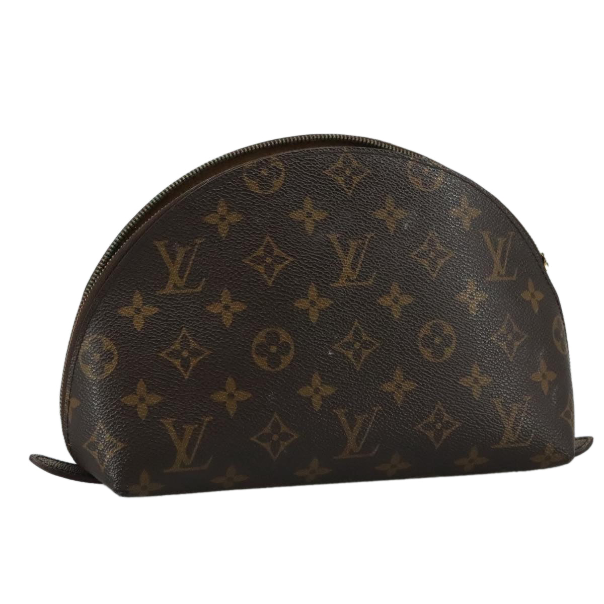 LOUIS VUITTON Monogram Trousse Demi Ronde Cosmetic Pouch M47520 LV 108556