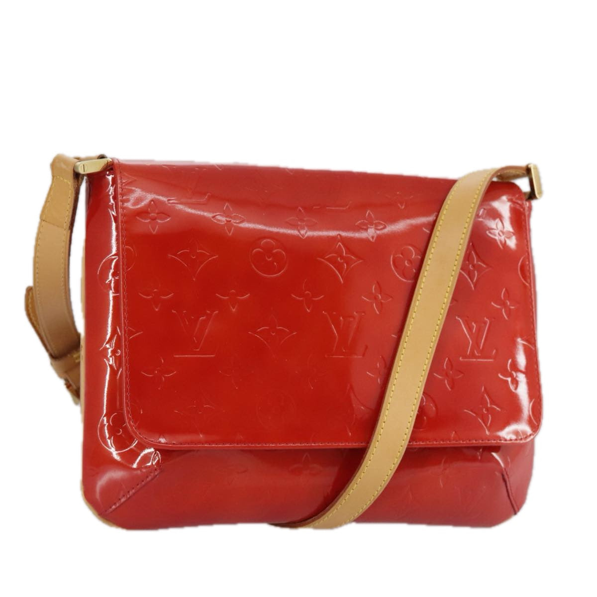 LOUIS VUITTON Monogram Vernis Thompson Street Bag Red M91094 LV 108640
