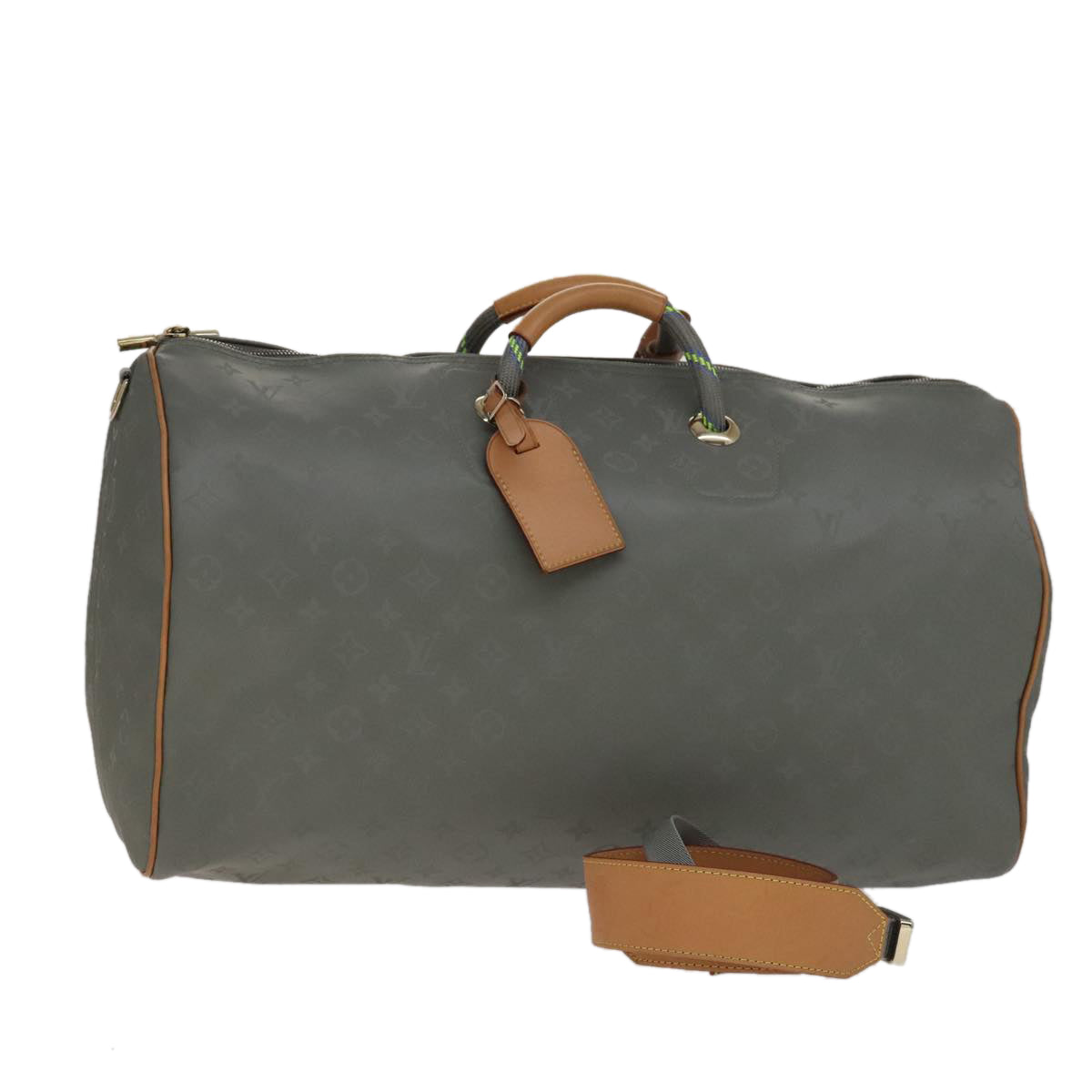 LOUIS VUITTON Titanium Keepall Bandouliere 50 Bag Silver M43886 LV 108706A