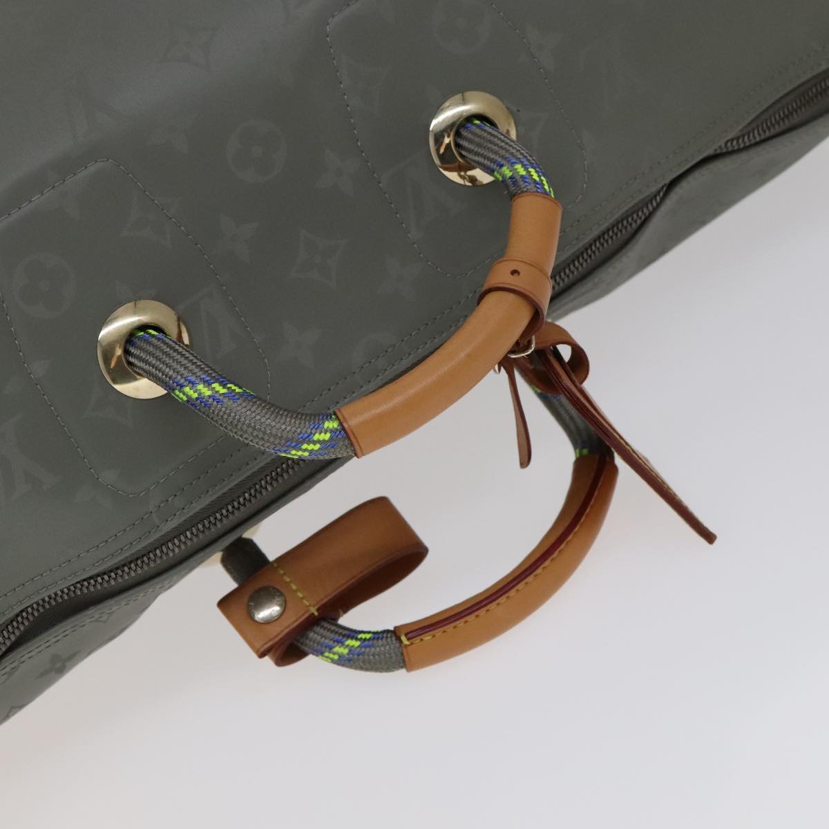 LOUIS VUITTON Titanium Keepall Bandouliere 50 Bag Silver M43886 LV 108706A