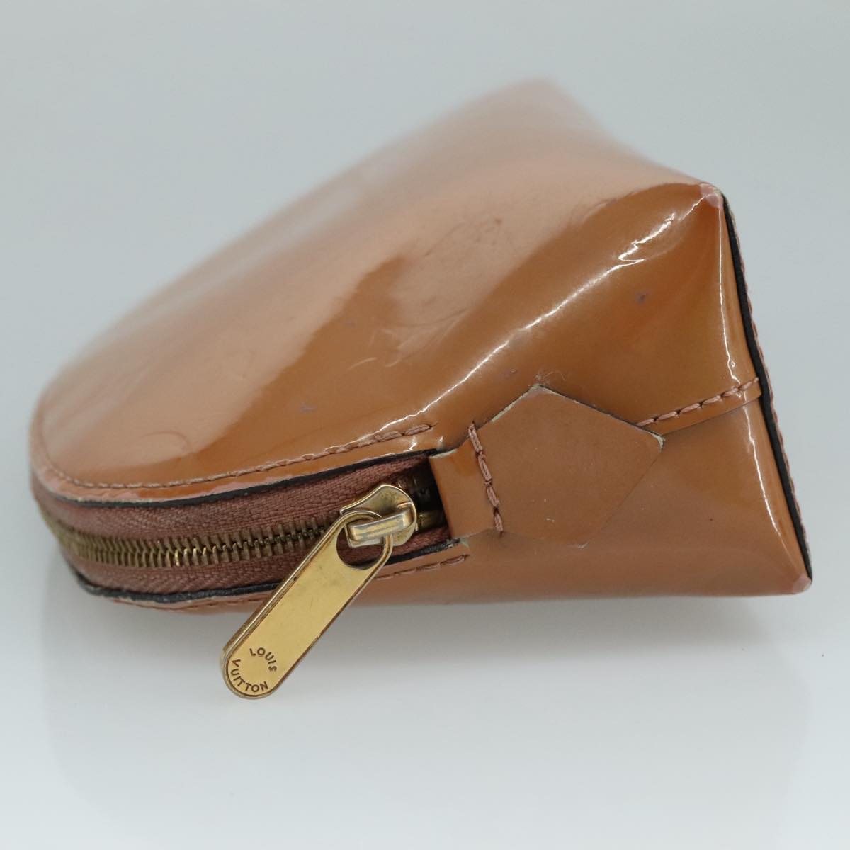 LOUIS VUITTON Monogram Vernis Pochette Pouch Rose Velours M90008 LV 108720