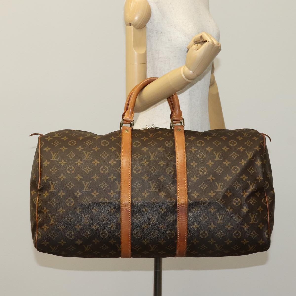 LOUIS VUITTON Monogram Keepall 55 Boston Bag M41424 LV 108786