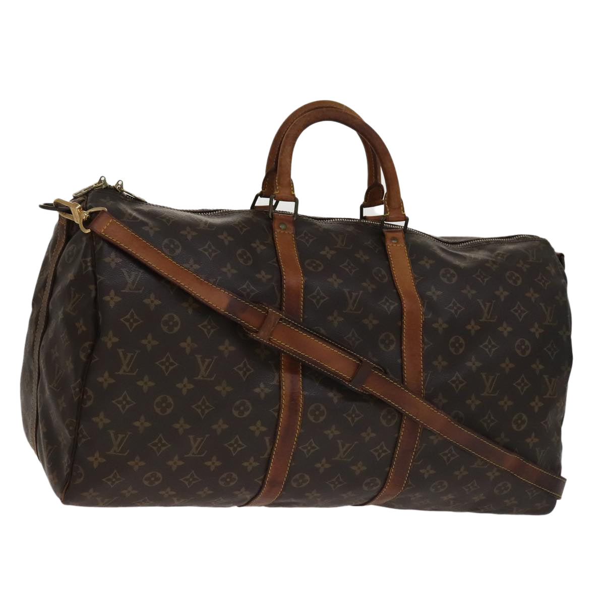 LOUIS VUITTON Monogram Keepall Bandouliere 55 Boston Bag M41414 LV 108810