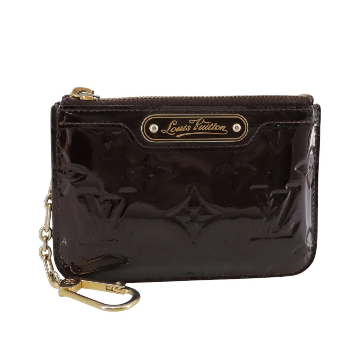 LOUIS VUITTON Vernis Pochette Cles NM Coin Purse Amarante M93557 LV 108833