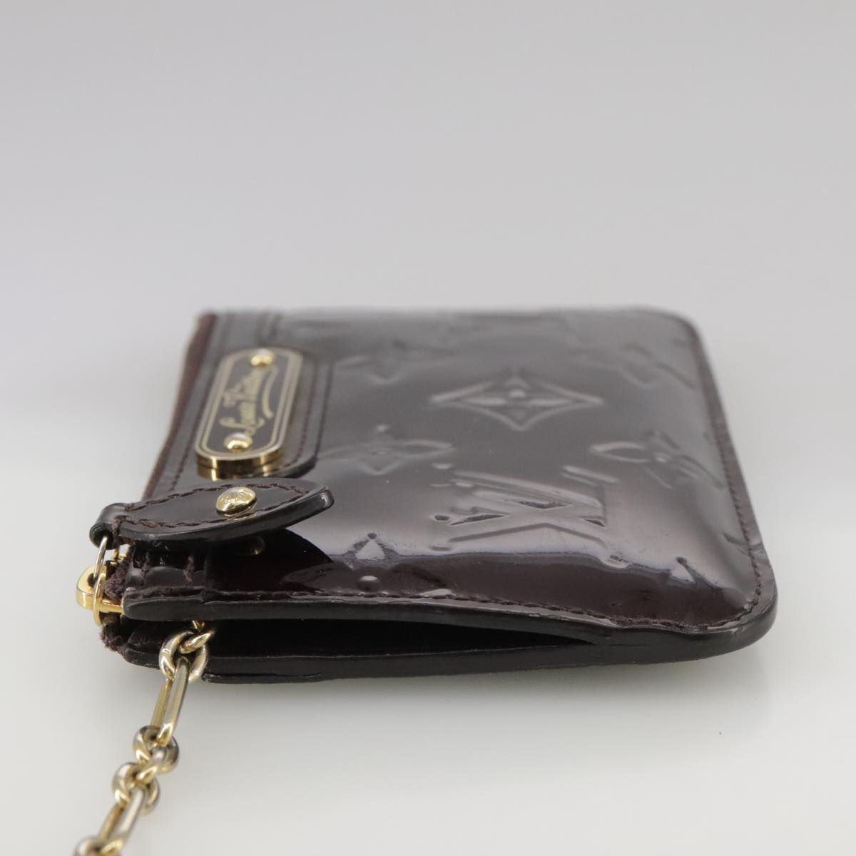 LOUIS VUITTON Vernis Pochette Cles NM Coin Purse Amarante M93557 LV 108833