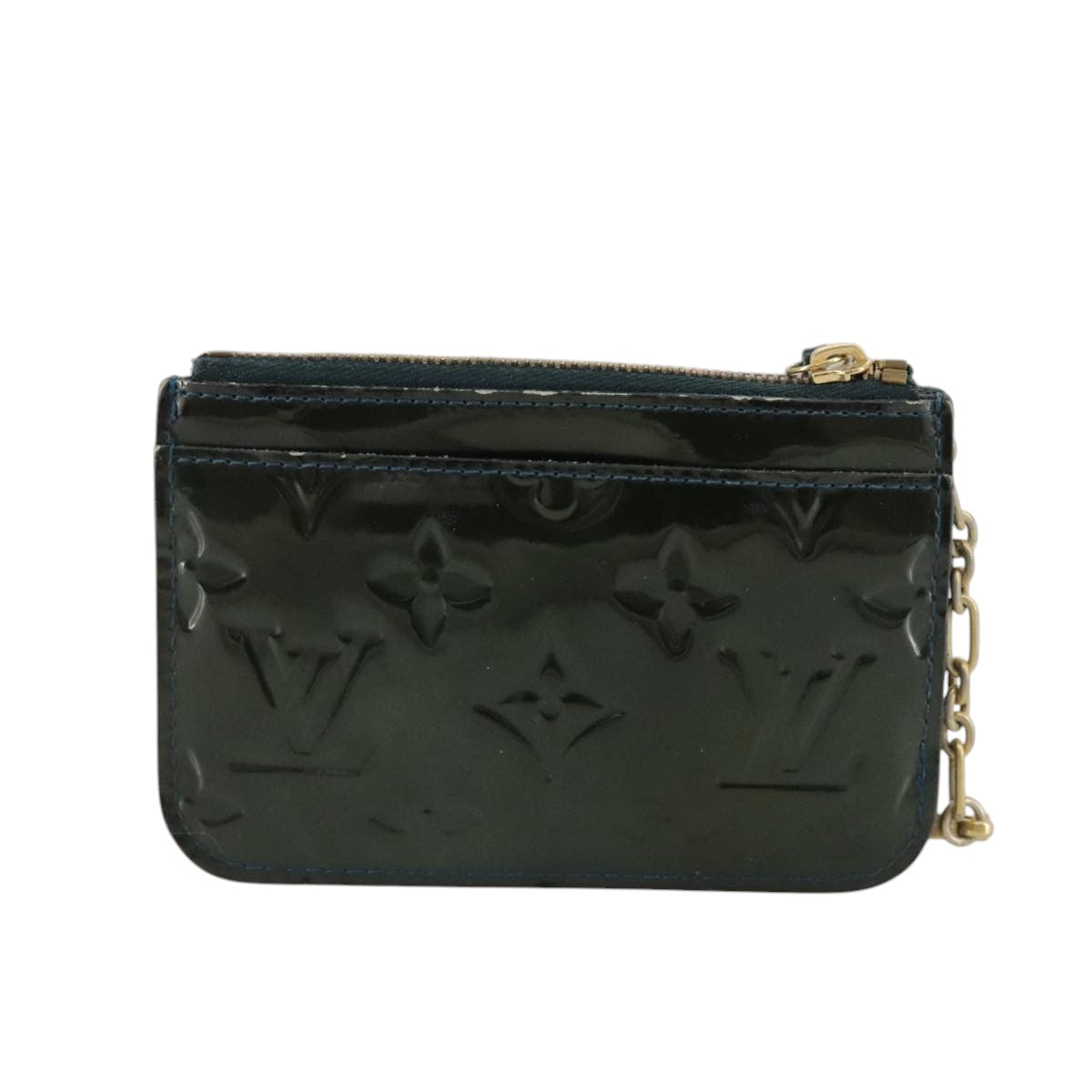 LOUIS VUITTON Monogram Vernis Pochette Cles NM Purse Bluenuit M93665 108834