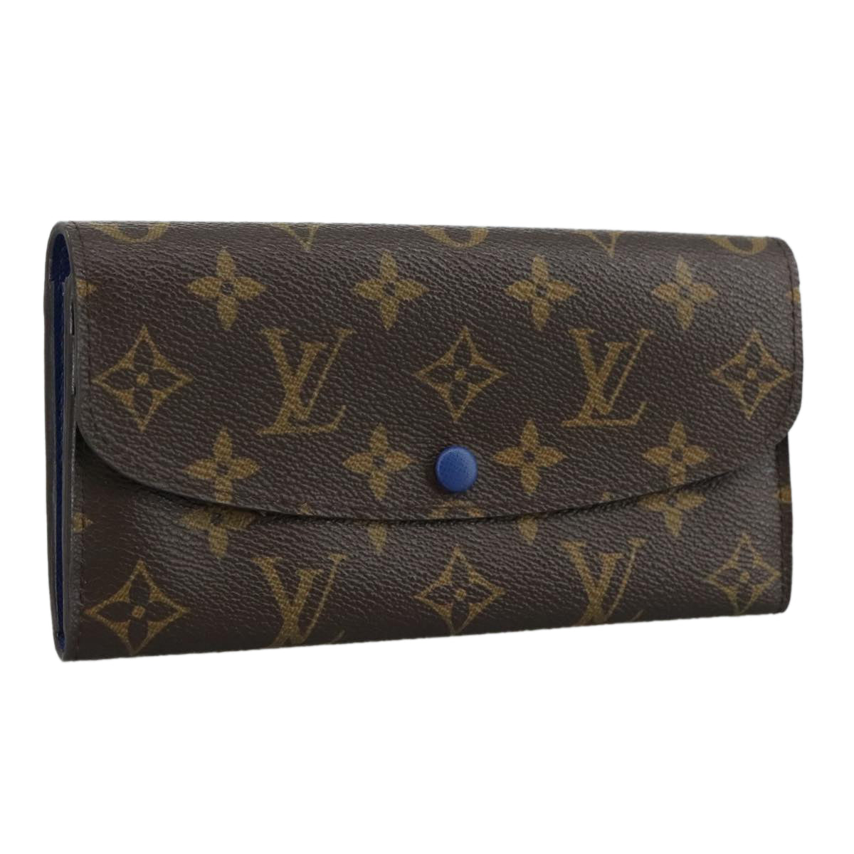 LOUIS VUITTON Monogram Portefeuille Emily Long Wallet Blue M60138 LV 108836