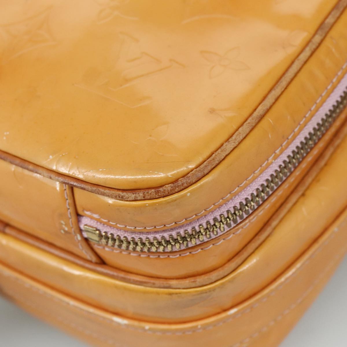 LOUIS VUITTON Monogram Vernis Wooster Bag Marshmallow Pink M91037 108864