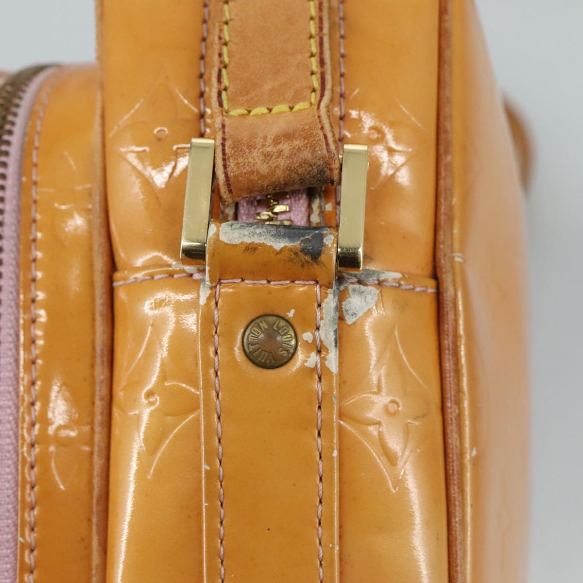 LOUIS VUITTON Monogram Vernis Wooster Bag Marshmallow Pink M91037 108864