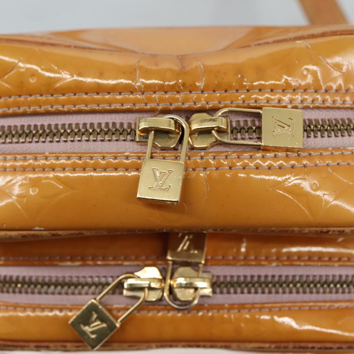 LOUIS VUITTON Monogram Vernis Wooster Bag Marshmallow Pink M91037 108864