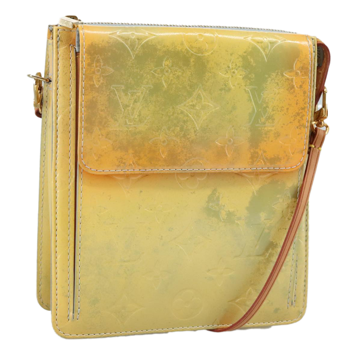 LOUIS VUITTON Monogram Vernis Motto Accessory Pouch Gris M91030 LV 108887
