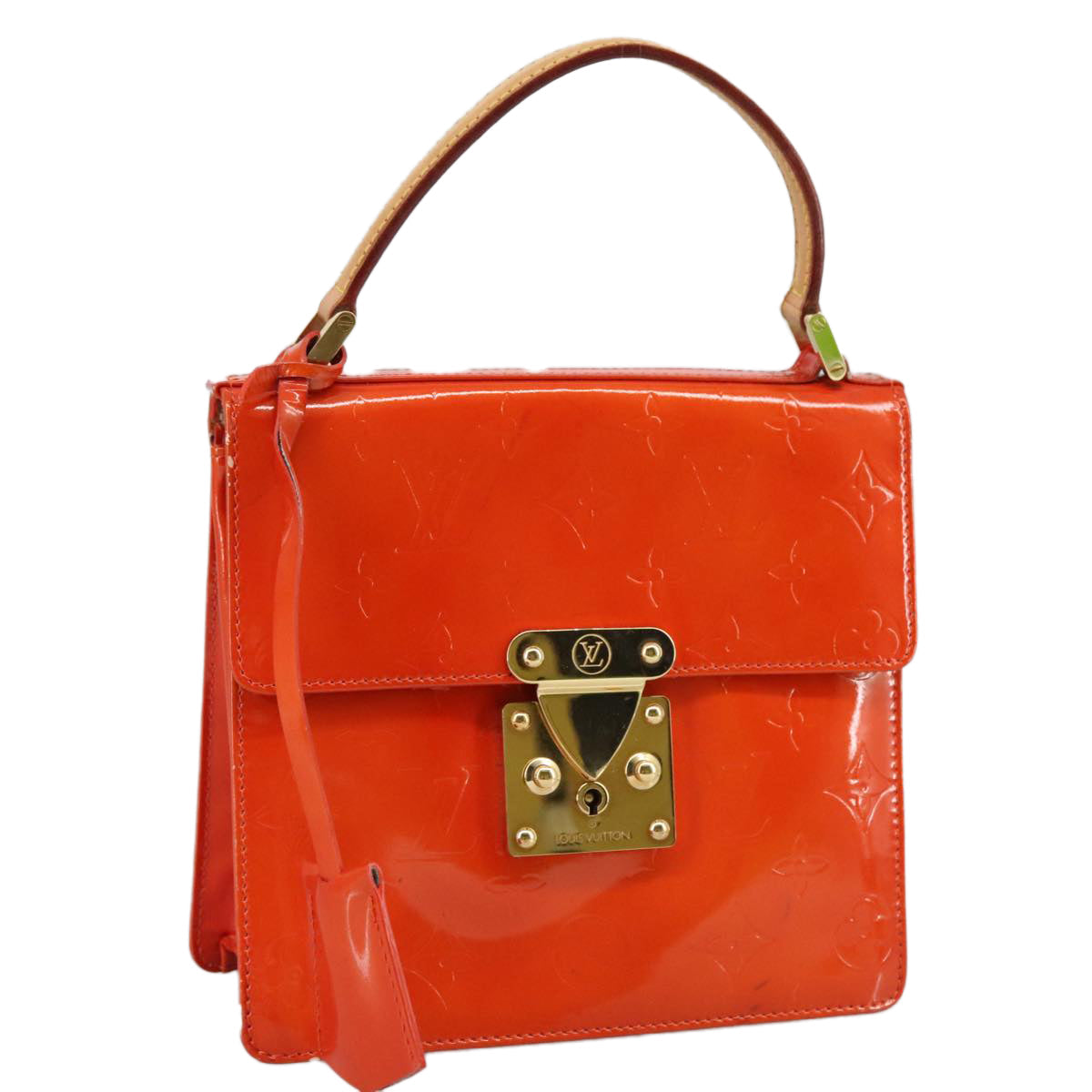 LOUIS VUITTON Monogram Vernis Spring Street Hand Bag Red M91135 LV 108891