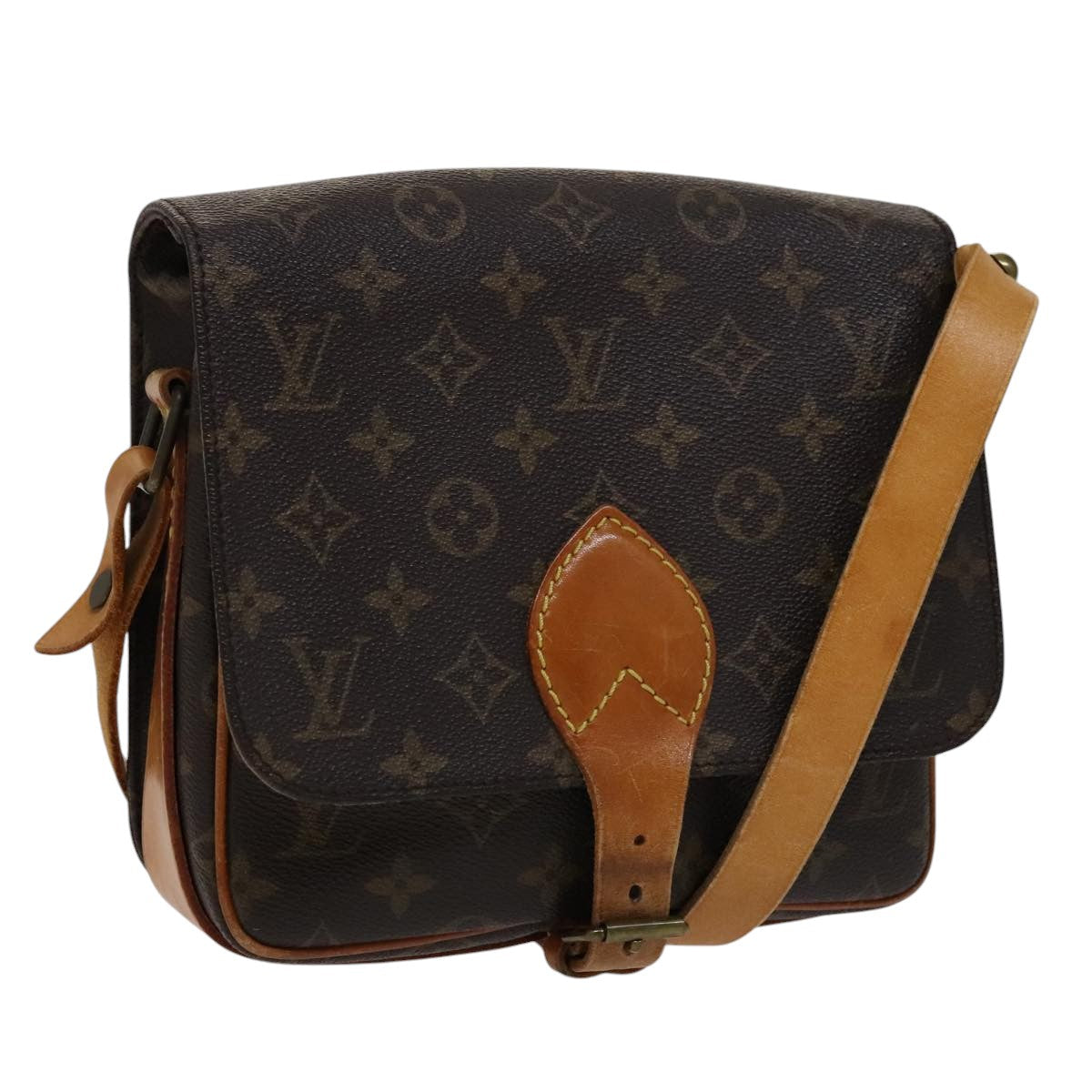 LOUIS VUITTON Monogram Cartouchiere MM Shoulder Bag M51253 LV 108893