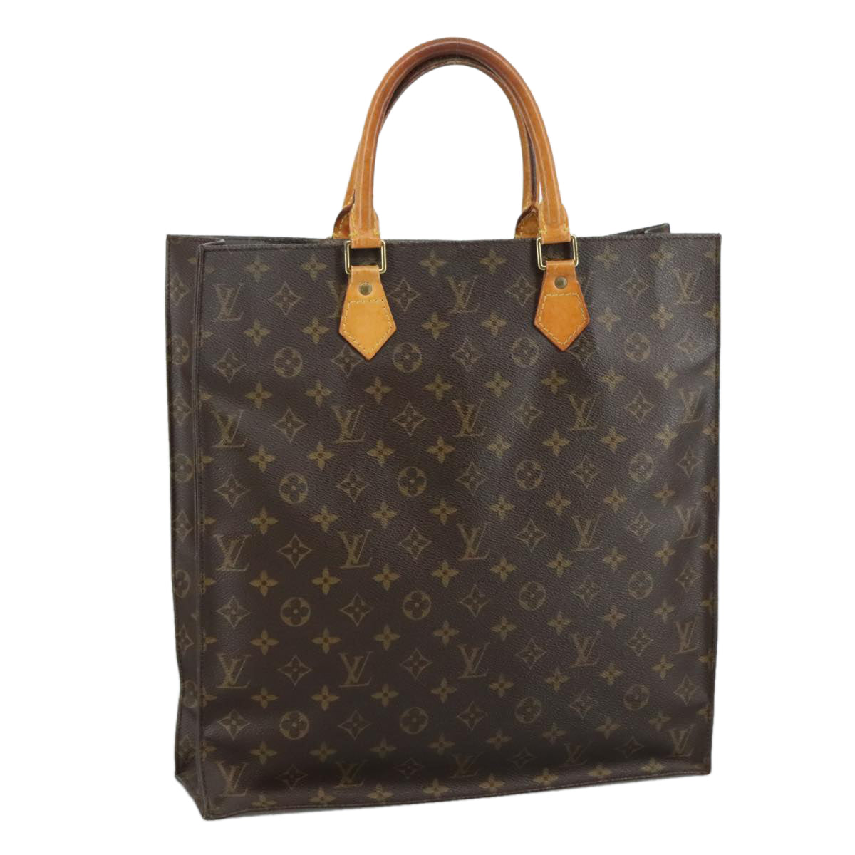 LOUIS VUITTON Monogram Sac Plat Hand Bag M51140 LV 109024