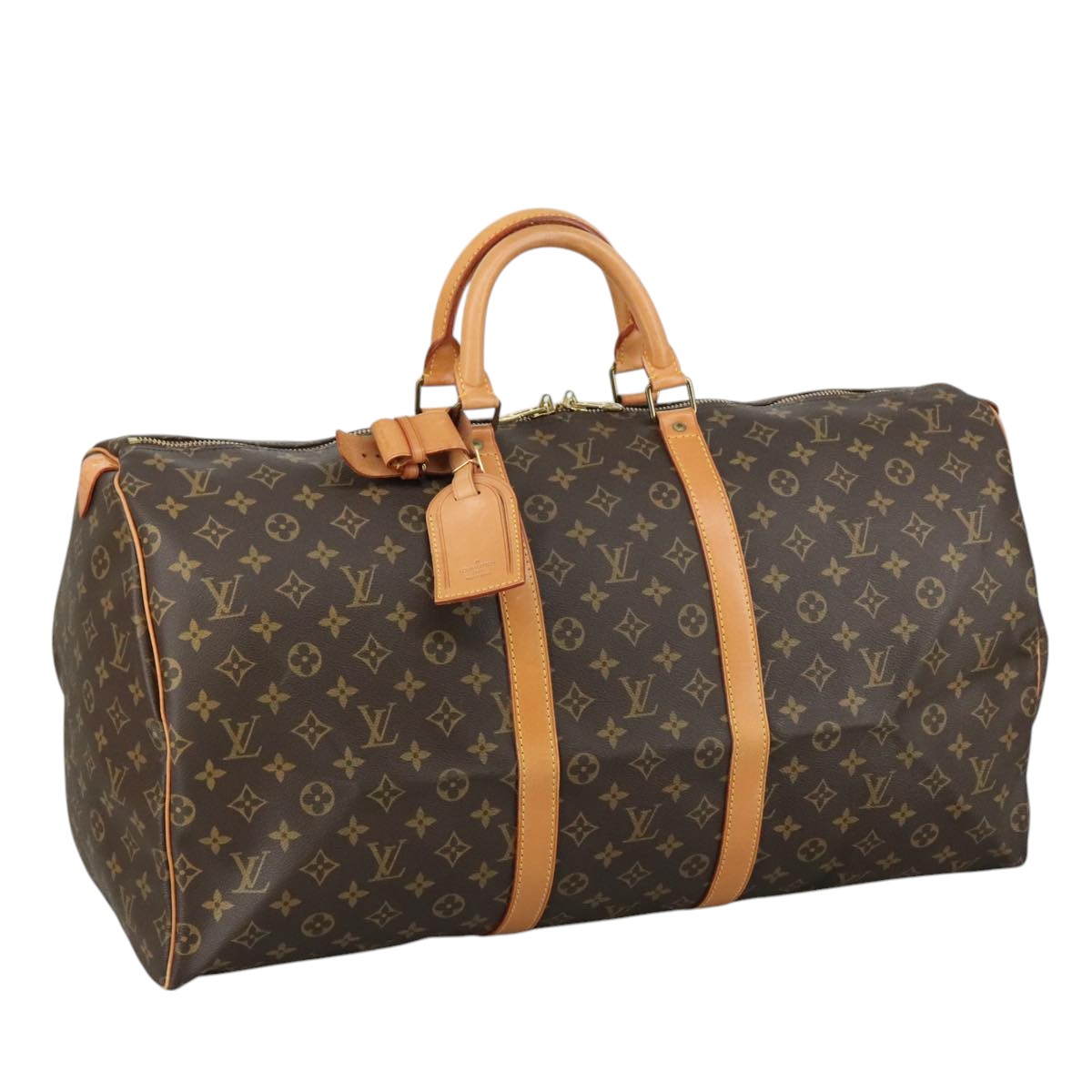 LOUIS VUITTON Monogram Keepall 55 Boston Bag M41424 LV 109041