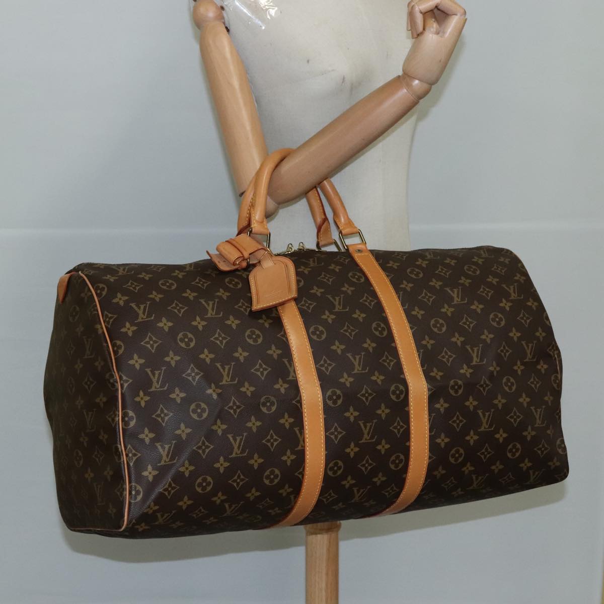 LOUIS VUITTON Monogram Keepall 55 Boston Bag M41424 LV 109041