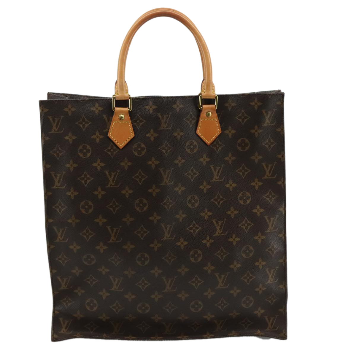 LOUIS VUITTON Monogram Sac Plat Hand Bag M51140 LV 109464