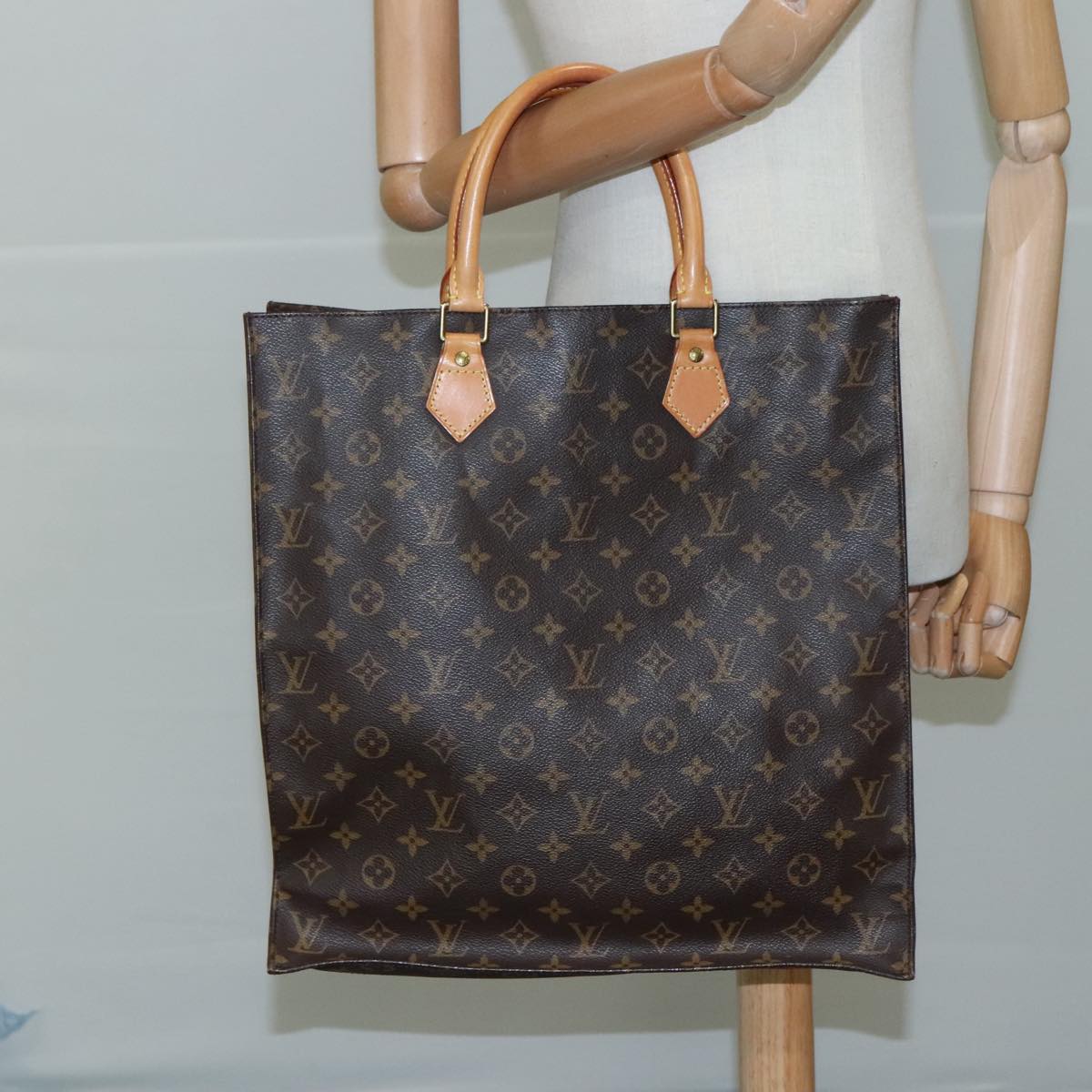 LOUIS VUITTON Monogram Sac Plat Hand Bag M51140 LV 109464