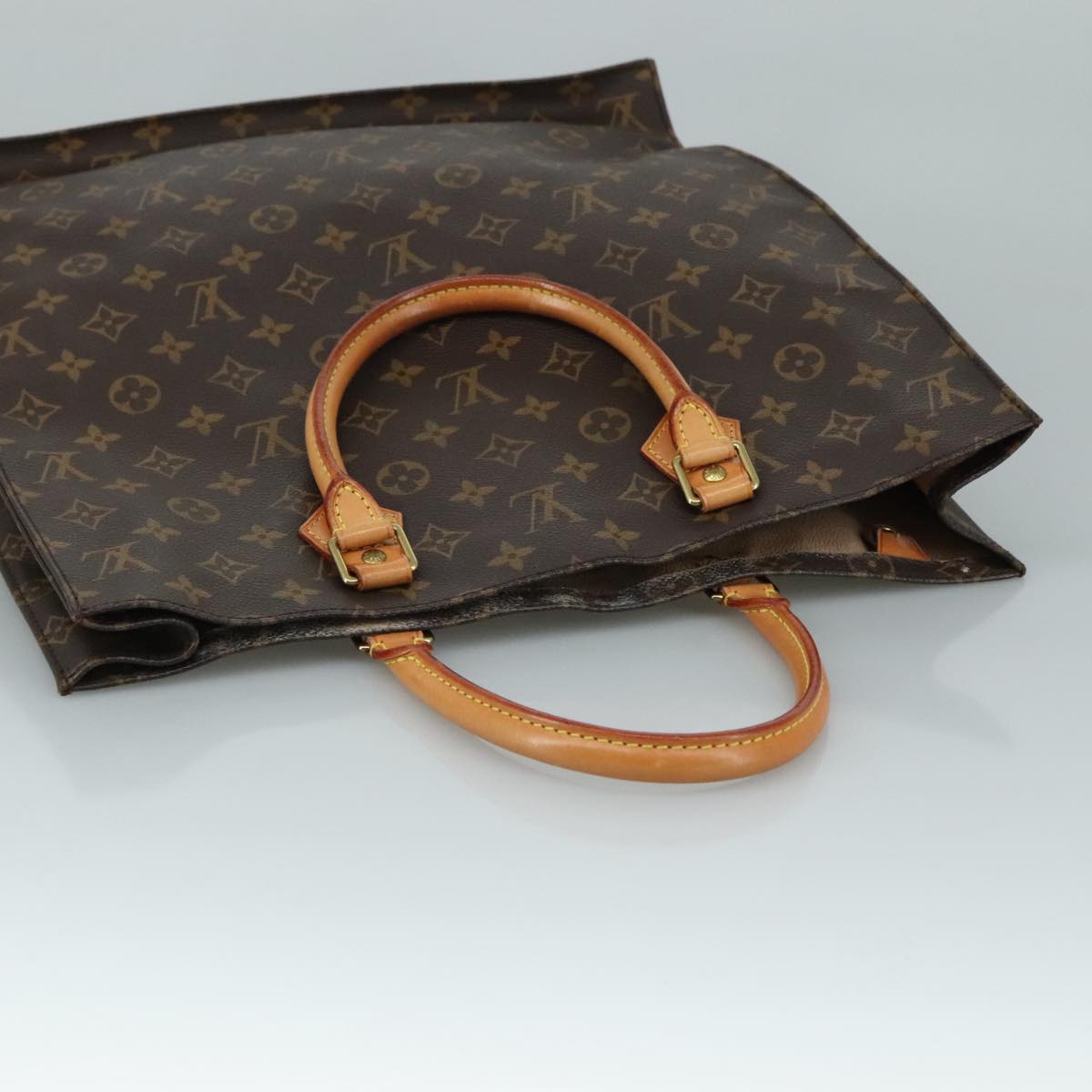 LOUIS VUITTON Monogram Sac Plat Hand Bag M51140 LV 109464