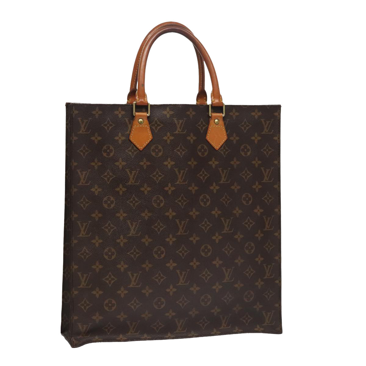 LOUIS VUITTON Monogram Sac Plat Hand Bag M51140 LV 109668