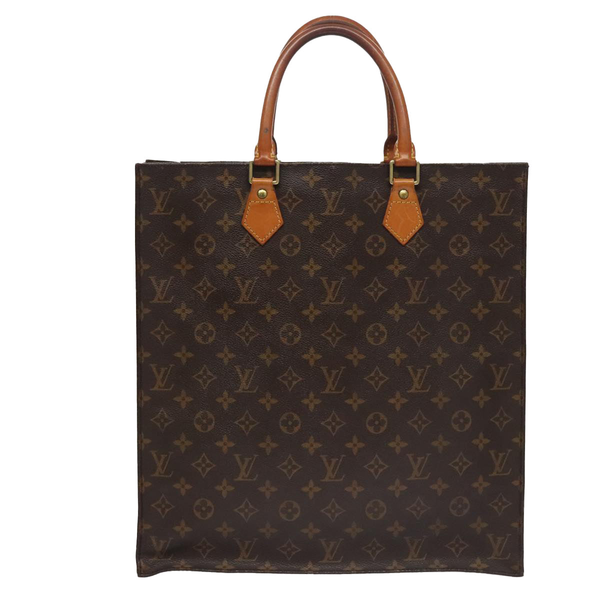 LOUIS VUITTON Monogram Sac Plat Hand Bag M51140 LV 109668