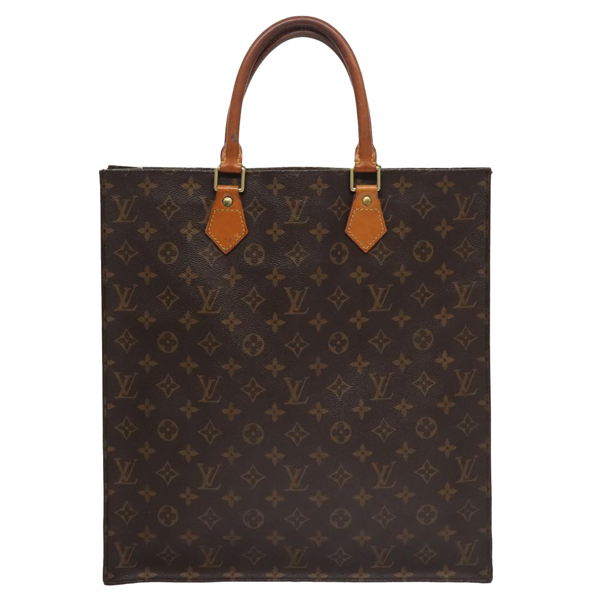 LOUIS VUITTON Monogram Sac Plat Hand Bag M51140 LV 109668