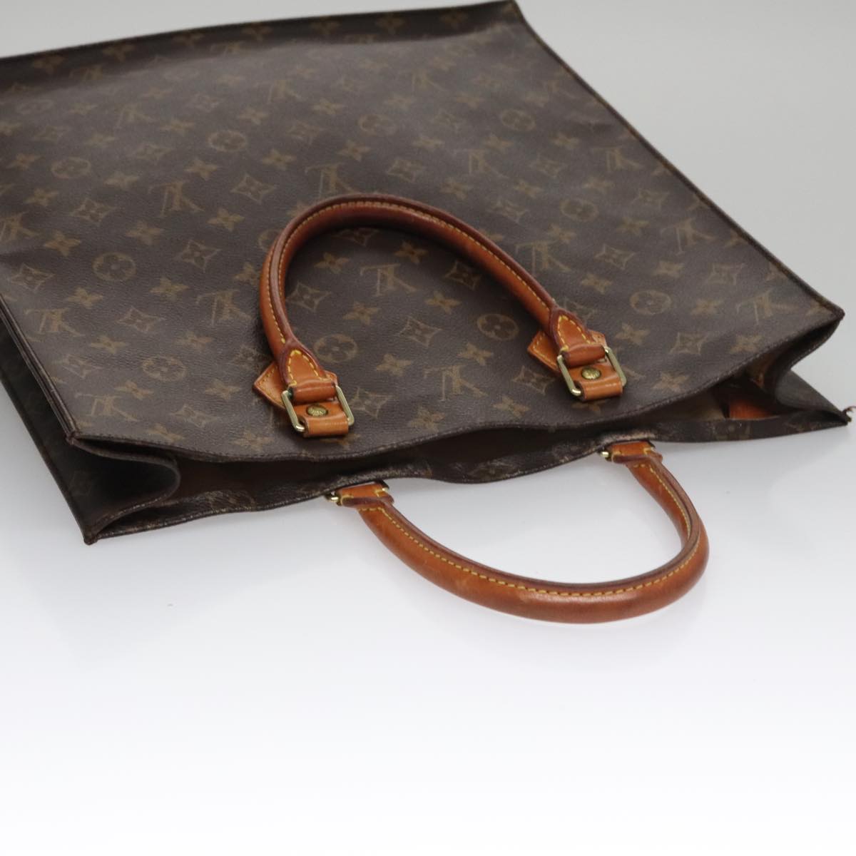 LOUIS VUITTON Monogram Sac Plat Hand Bag M51140 LV 109668
