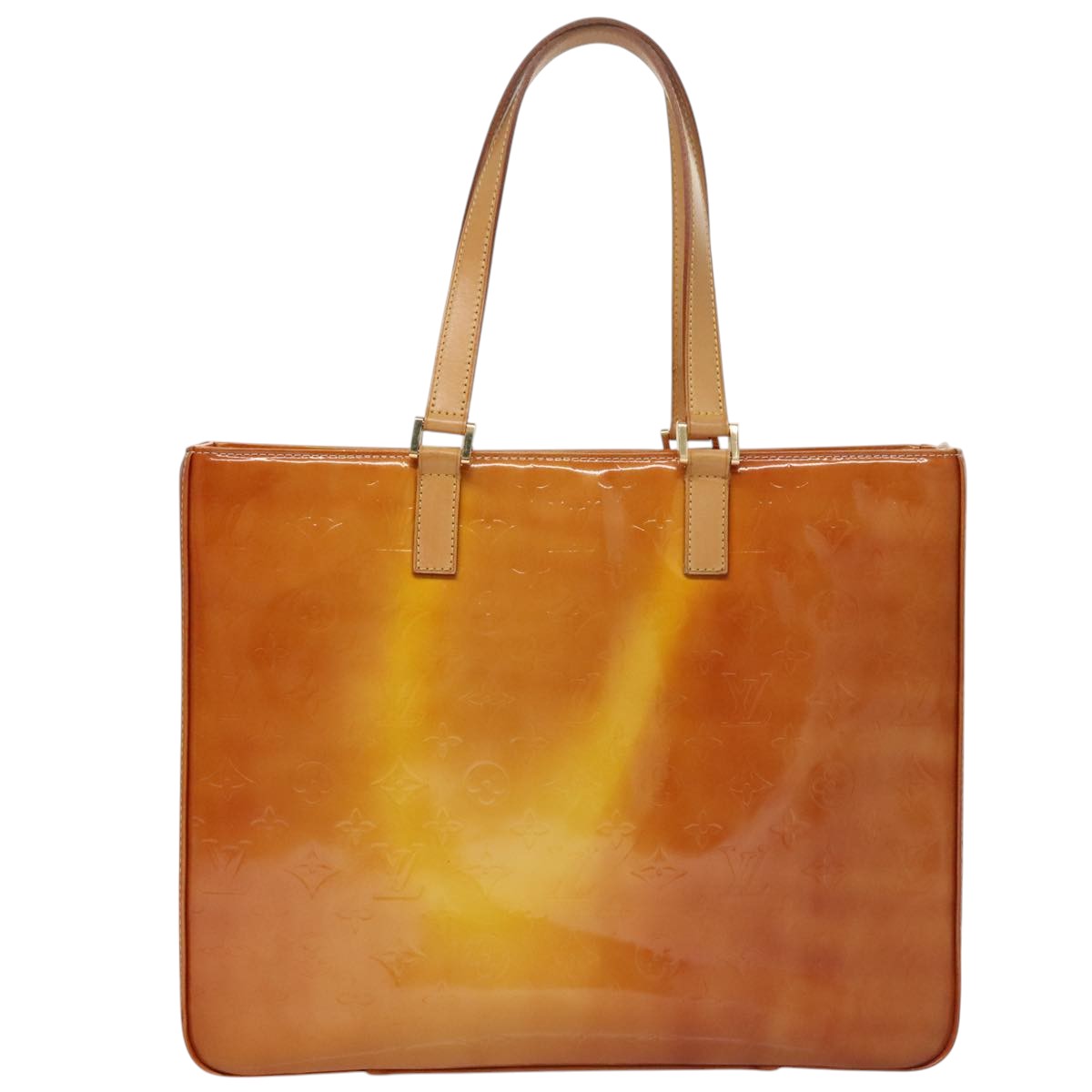 LOUIS VUITTON Monogram Vernis Columbus Tote Bag Lime Yellow M91047 109757