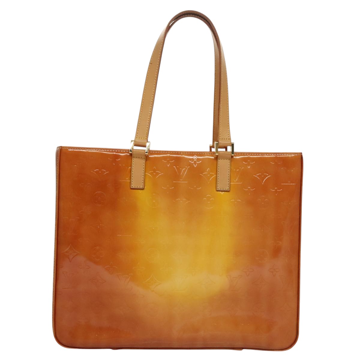 LOUIS VUITTON Monogram Vernis Columbus Tote Bag Lime Yellow M91047 109757