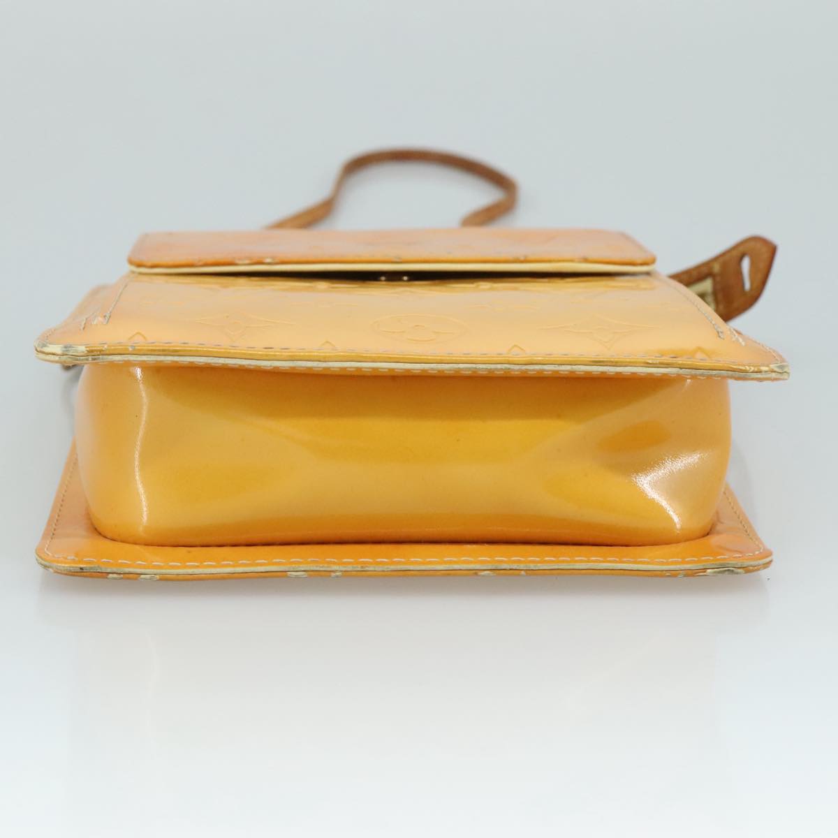 LOUIS VUITTON Monogram Vernis Motto Pouch Lime Yellow M91059 LV 109764