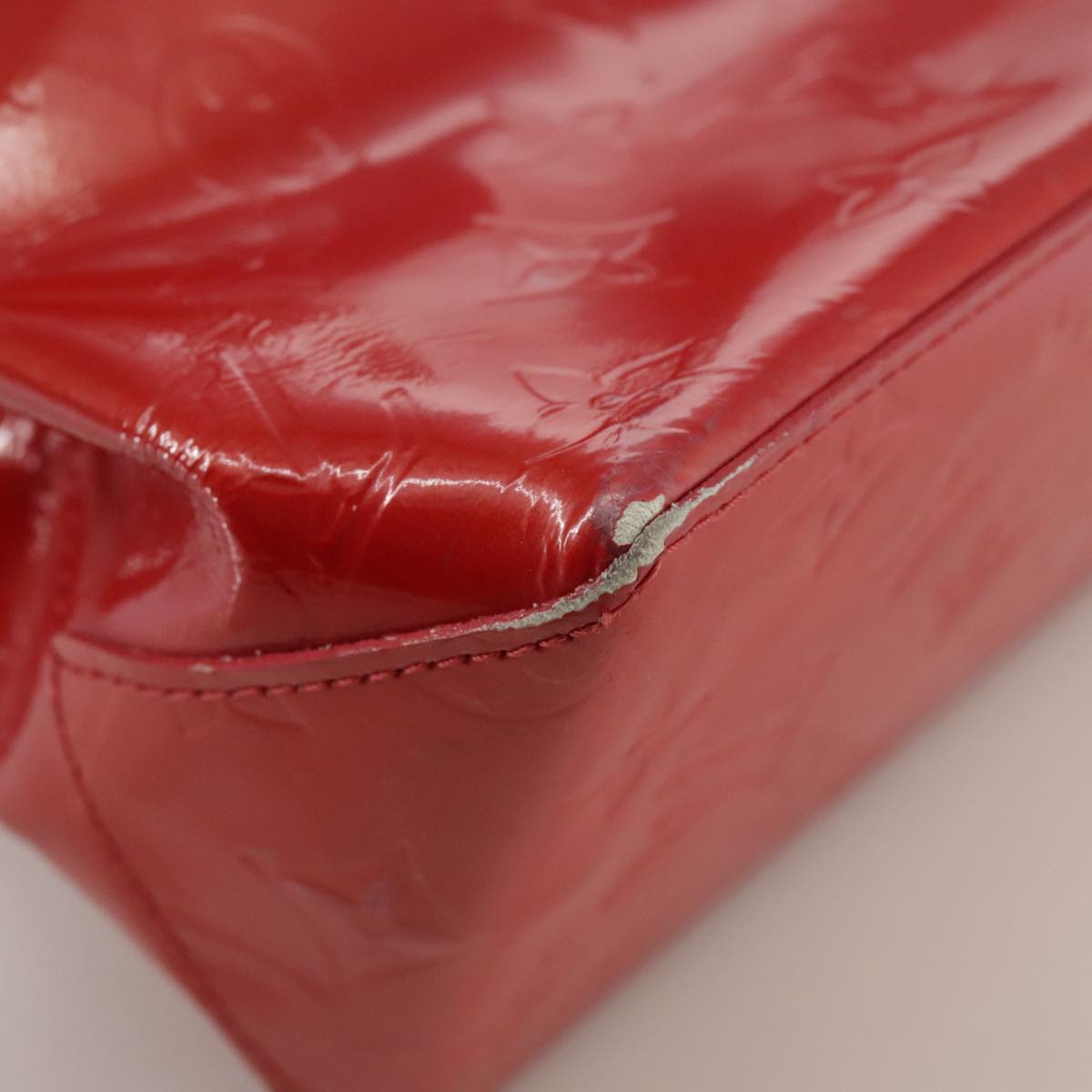 LOUIS VUITTON Monogram Vernis Reade PM Hand Bag Red Rouge M91088 LV 109846