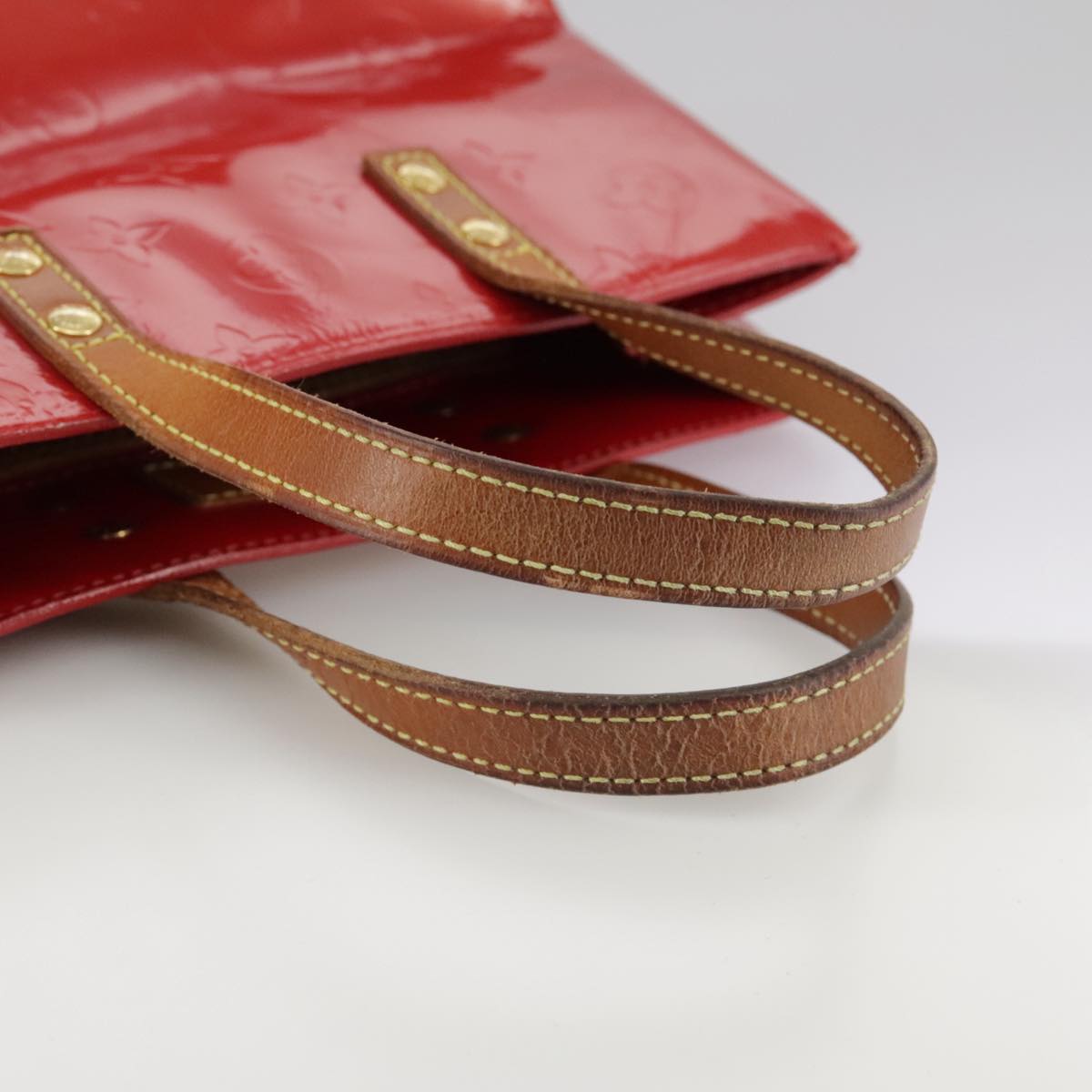 LOUIS VUITTON Monogram Vernis Reade PM Hand Bag Red Rouge M91088 LV 109846
