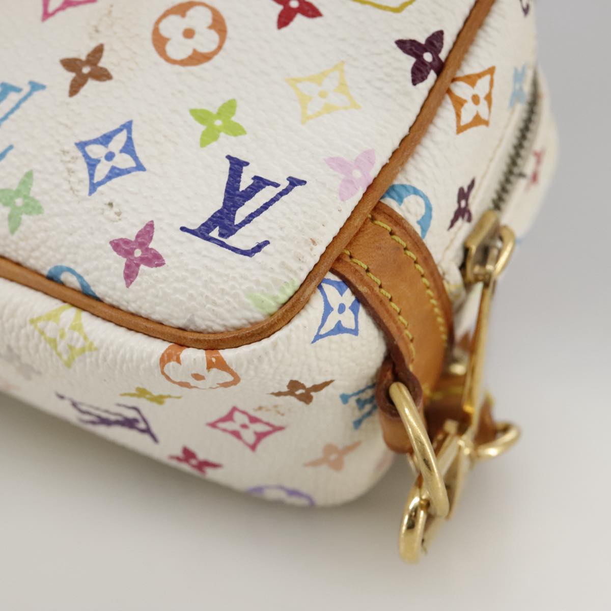 LOUIS VUITTON Monogram Multicolor Trousse Wapity Pouch White M58033 109852