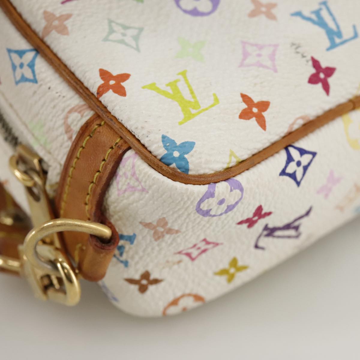 LOUIS VUITTON Monogram Multicolor Trousse Wapity Pouch White M58033 109852