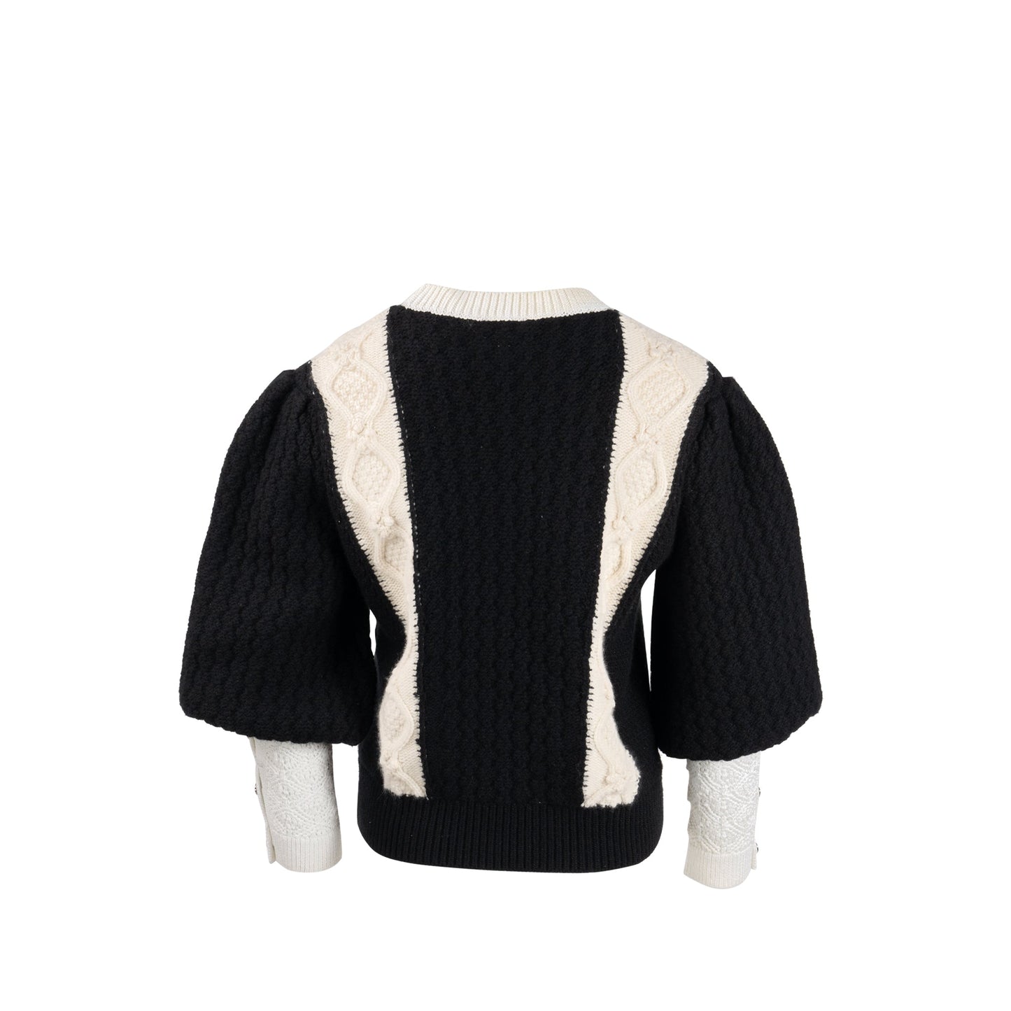 Chanel Size 38 CC Logo Sweater Wool/Cashmere/Cotton White/Black SHW