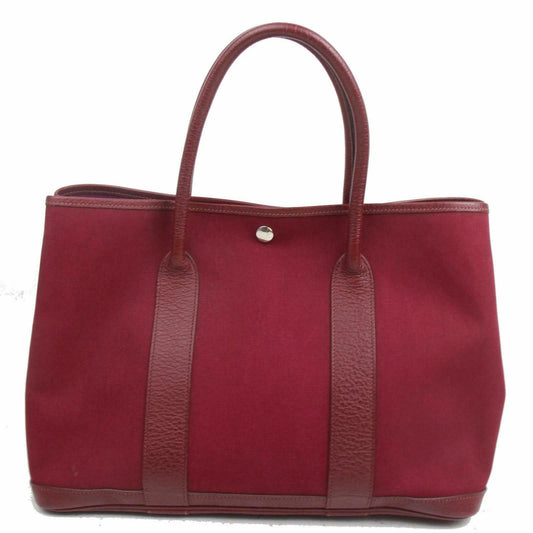 Luxury Hermes Tote Bag Garden Party Pm Red Canvas (SHC1-15898)