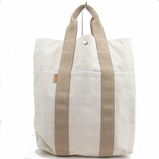 Luxury Hermes Tote Bag New Fourretout Cabas Beige Canvas (SHC1-15895)