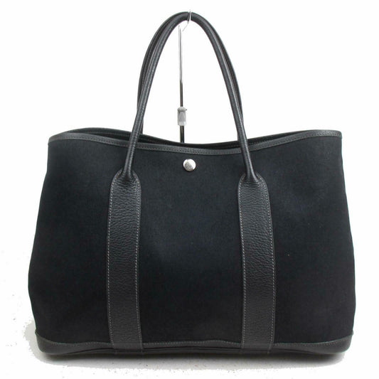 Luxury Hermes Tote Bag Garden Party Pm Black Canvas (SHC1-16032)