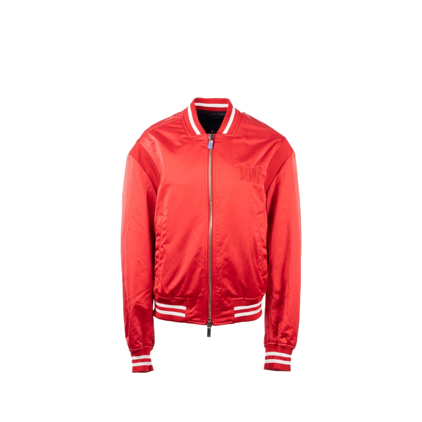 Luxury Dior Size 50 Shawn Stussy Limited Edition OX Zipped Bomber Jacket Polyamide Red